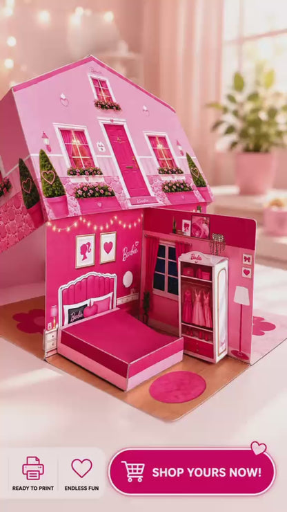 Printable 3D Barbie House - Instant Digital Download